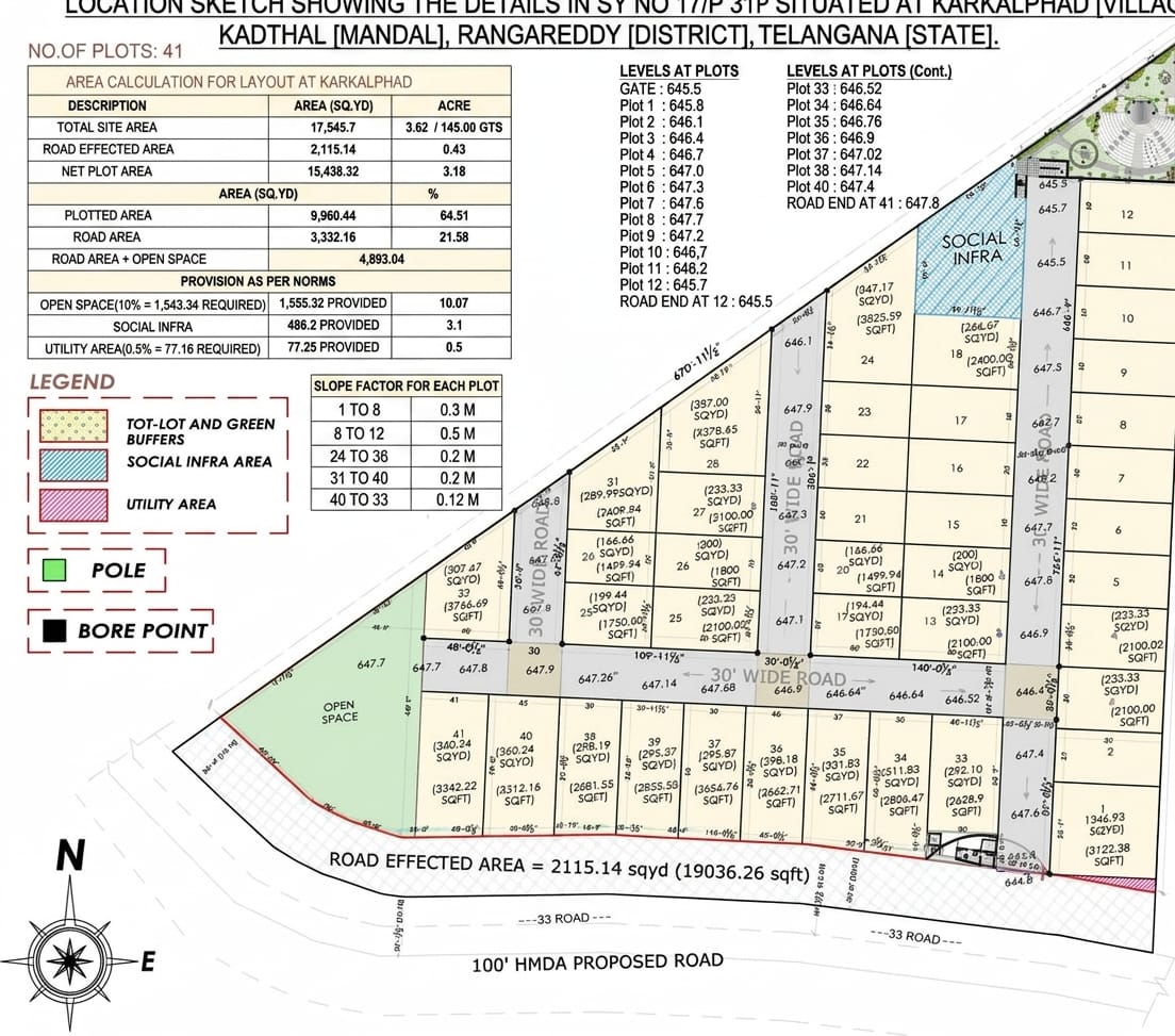 THE VIEW · sanctioned layout plan, 41 plots